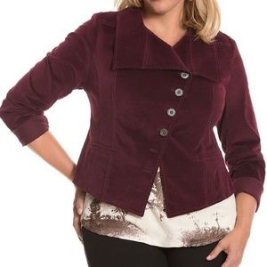 Lane Bryant Asymmetric Corduroy Jacket